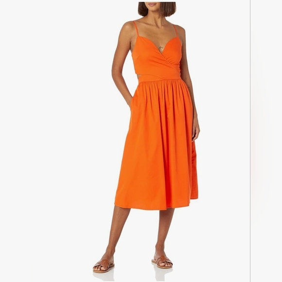 Dresses & Skirts - Makenna Elegant Orange Midi Dress
